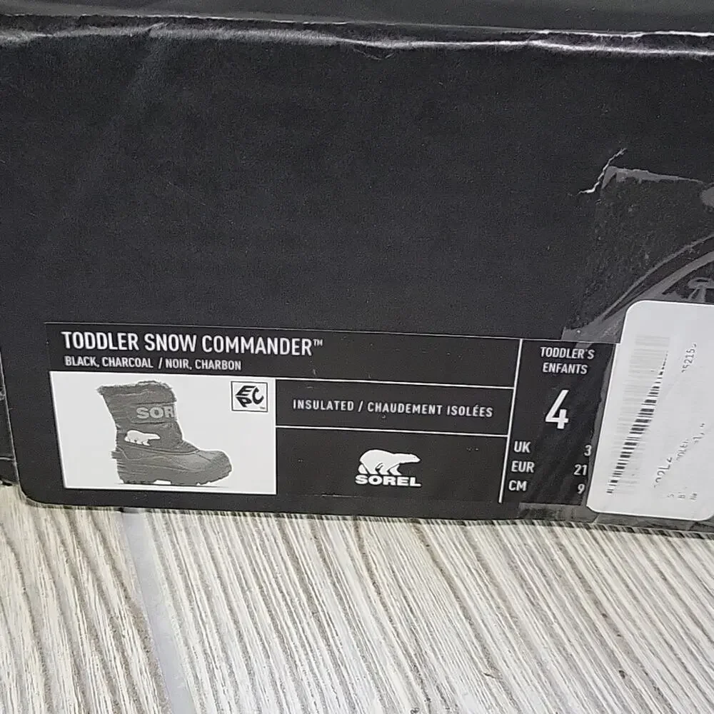 Sorel Snow Commander Winter Boots Kids Toddler Size 4 NEW